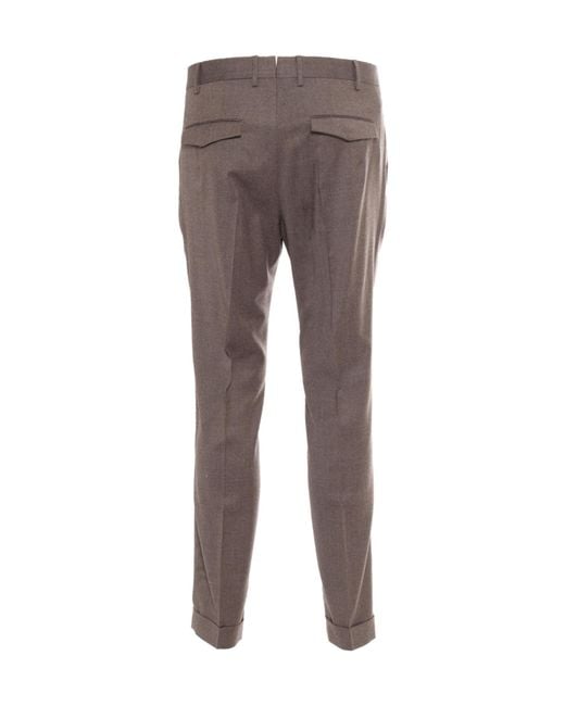 PT01 Gray Pt Torino Slim Fit Concealed Closure Pants for men