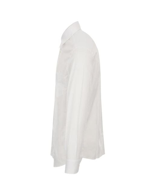 Brunello Cucinelli White Long-Sleeve Shirt for men