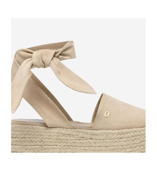 Gianvito Rossi Natural Lace-Up Ribbon Detailed Espadrillas