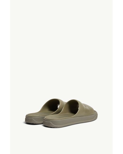 Moncler Green Altive Logo Detailed Slides for men