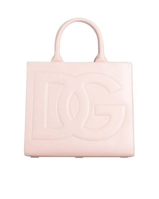 Dolce & Gabbana Pink Leather Tote Bag