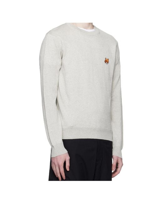 Maison Kitsuné White Maison Kitsuné Fox Head Regular Jumper for men