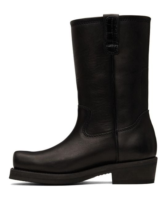 Our Legacy Black Calf-Length Leather Boots for men