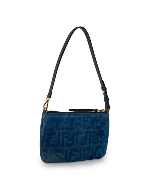 Fendi Blue Zippered Underarm Bag