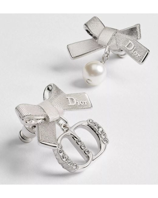 Dior White Cd Parure Earrings