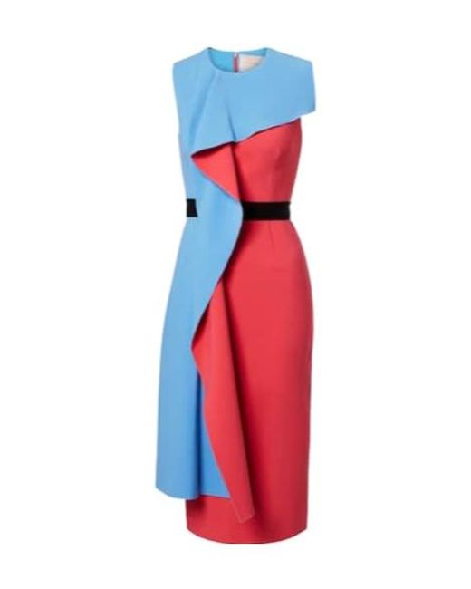 Roksanda Red Pembroke Draped Crepe Cocktail Dress