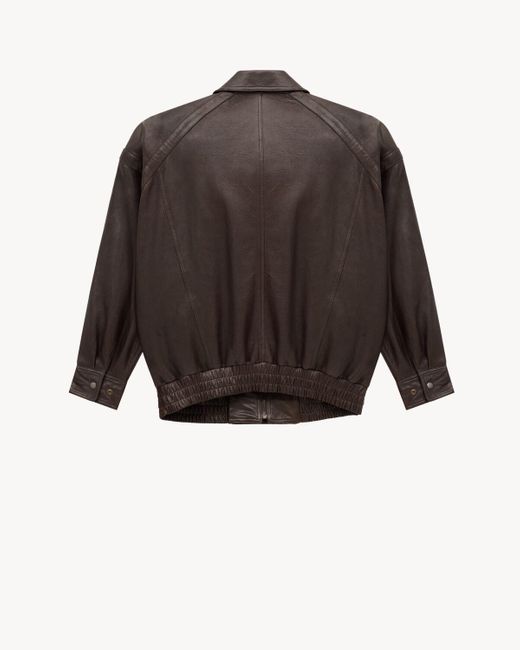 Saint Laurent Black Zip-Up Bomber Jacket