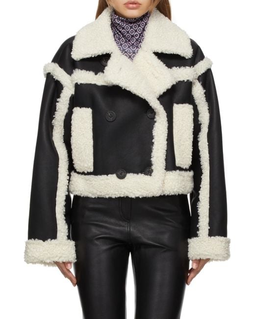 STAND Black Logo Splicing Coat