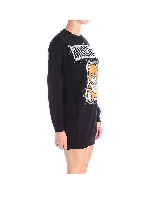 Moschino Black Teddy Bear Knitted Dress