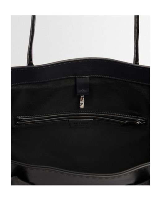 The Row Black Alger Saddle Leather Tote Bag