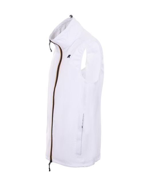 K-Way White Logo Patch Zip-Up Vest for men