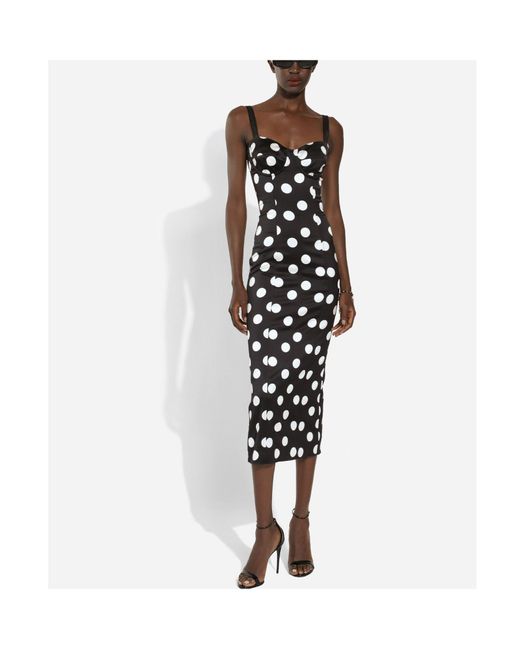 Dolce & Gabbana White Polka Dot Printed Sleeveless Dress