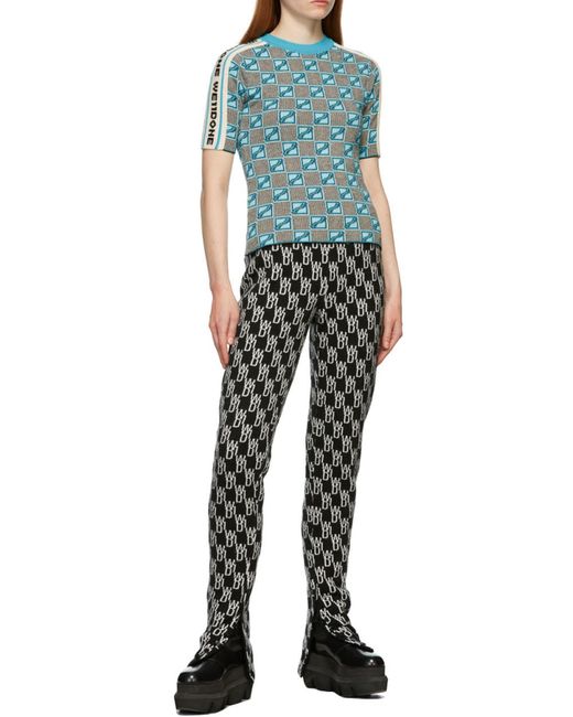 we11done Black Monogram Knitted Trousers