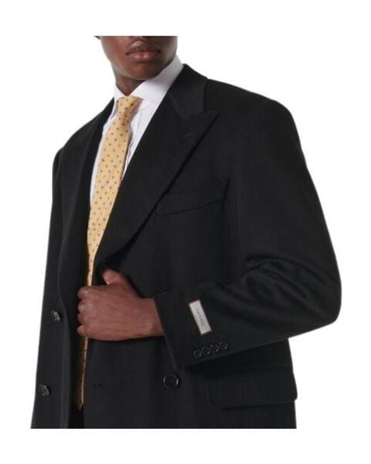 Canali Black Wool And Cashmere Overcoat for men