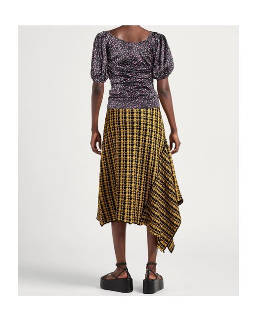 Ganni Black Floral Pattern Top