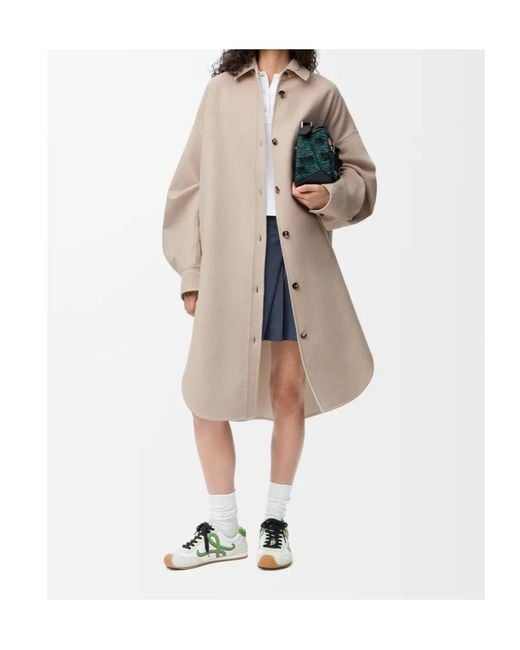 Loewe Natural Anagram Buttoned Patch-Pocket Overshirt