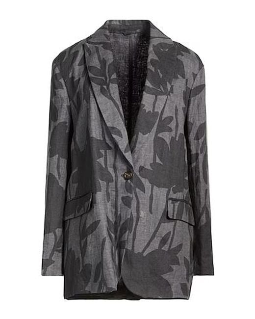 Brunello Cucinelli Gray Floral Blazer