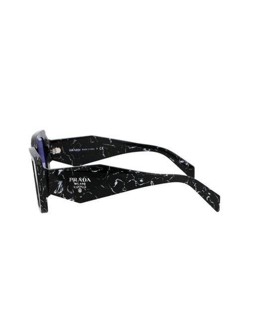 Prada Blue Oversized Rectangular-Frame Sunglasses