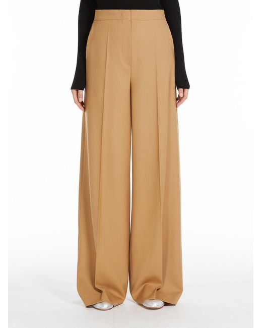 Max Mara Natural Senna Wide Leg Palazzo Pants