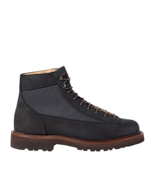 Brunello Cucinelli Black Suede And Techno Fabric Urban Outdoor Boots for men