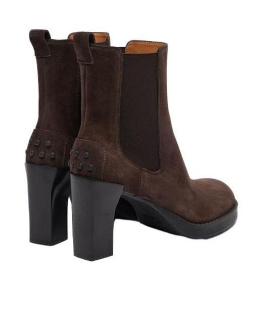 Tod's Brown 80 Suede Chelsea Boots