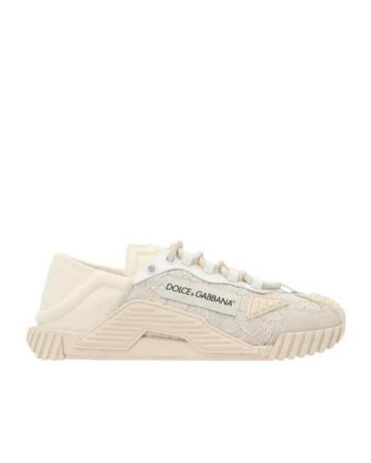 Dolce & Gabbana White Ns1 Lace Sneakers