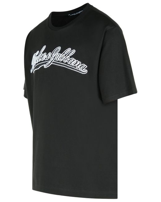 Dolce & Gabbana Black T-Shirt With Logo for men