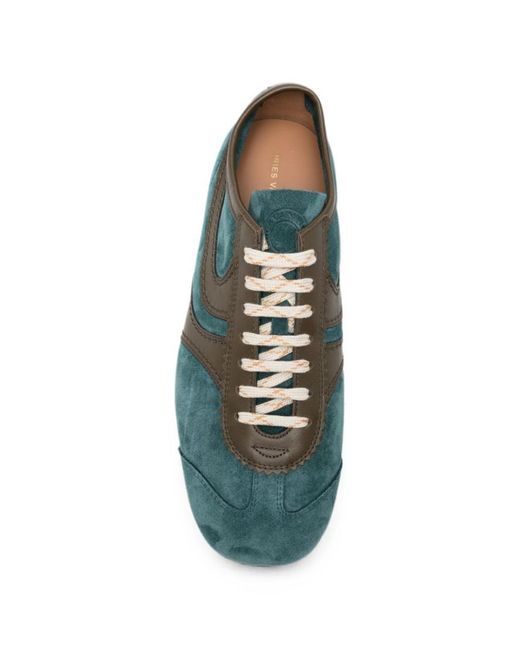 Dries Van Noten Green Lace-Up Low-Top Sneakers for men
