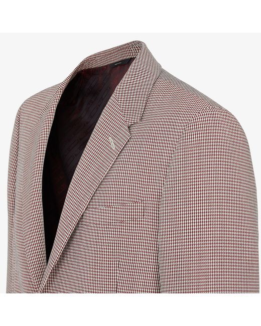 Fendi Brown Single-Breasted Houndstooth Blazer for men