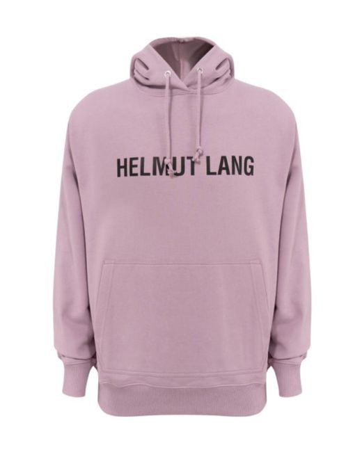 Helmut Lang Pink Logo-Print Cotton Hoodie for men