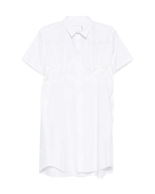 Sacai White Poplin Dress
