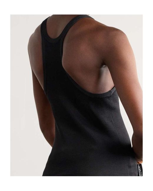 Tom Ford Black Embellished Silk Tank