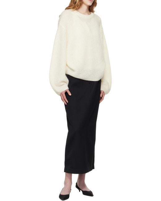 Totême  White Totême Crewneck Ribbed Jumper