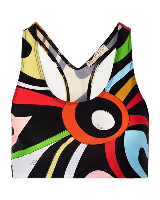Emilio Pucci Red Marmo-Print Sports Bra