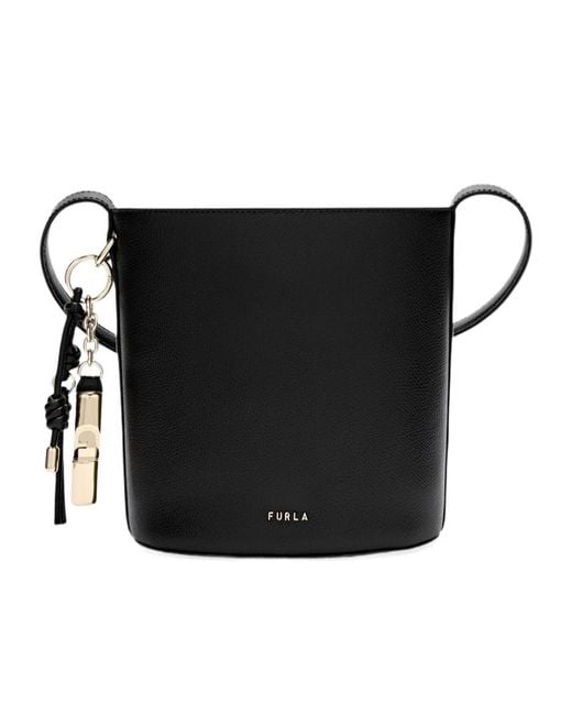 Furla Black Roxie Mini Bucket Bag