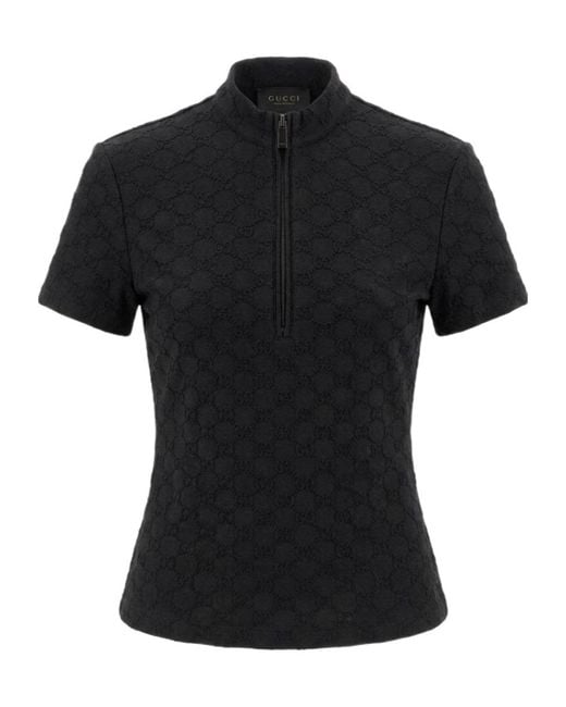 Gucci Black Gg Jersey Jacquard T-Shirt