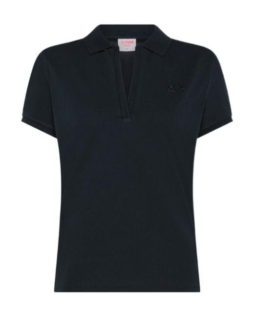 Sun 68 Black Polo Solid No Buttons