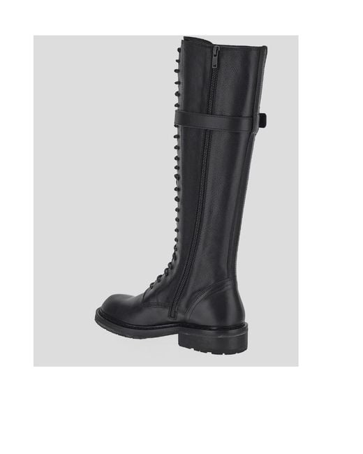 Ann Demeulemeester Black Rounded Toe Knee-High Boots