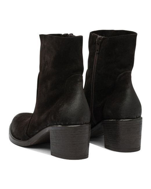 Strategia Black Chunky Heeled Ankle Boots