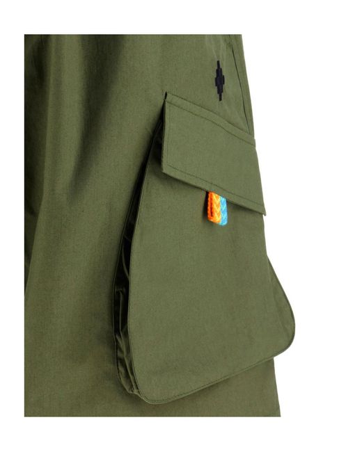 Marcelo Burlon Green County Of Milan Logo Embroidered Cargo Shorts for men