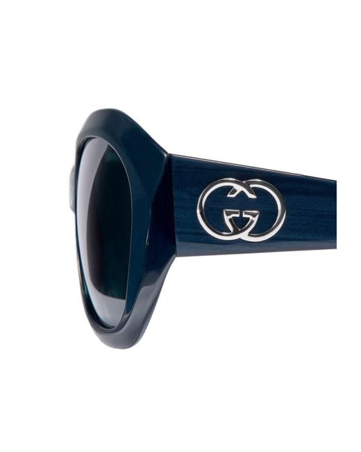 Gucci Blue Geometric-Frame Sunglasses for men