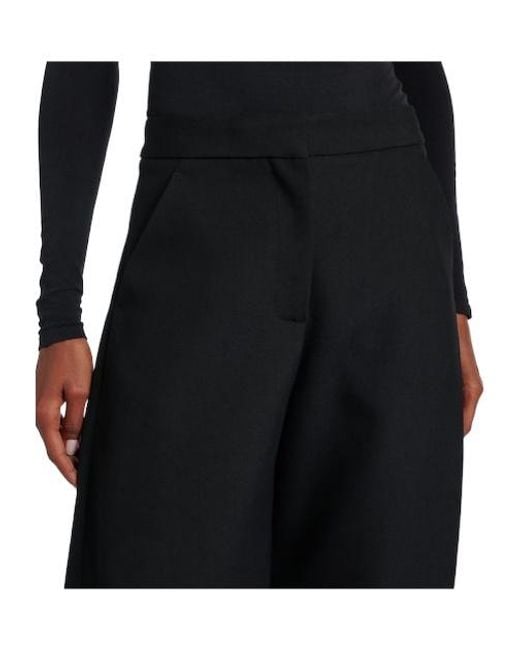 Alaïa Black Wool Barrel-Leg Pants