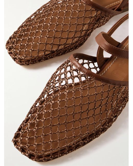 Staud Brown Cut-Out Flat Sandals