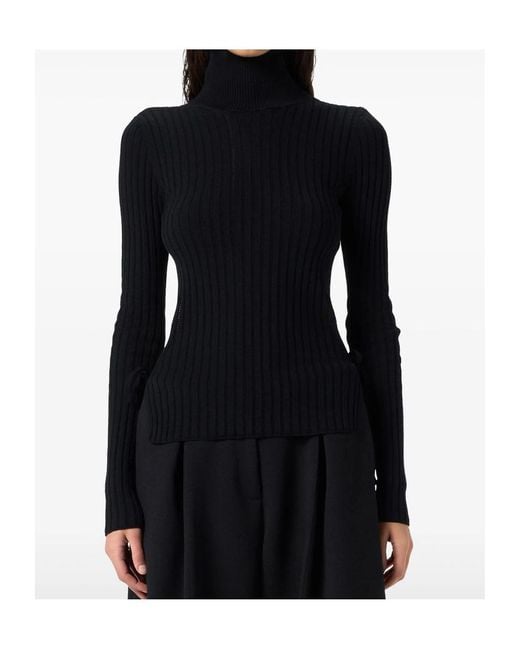 Blumarine Black Turtleneck Cut-Out Top