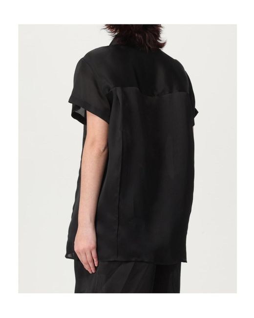 Khaite Black Short-Sleeved Shirt