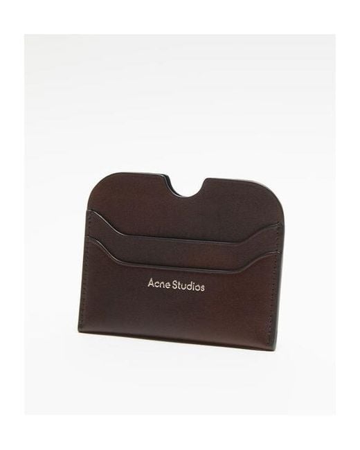 Acne Brown Logo Printed Card Holder