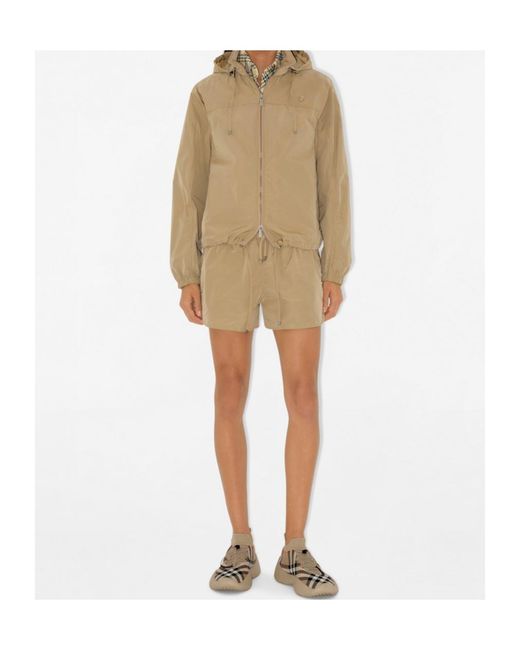 Burberry Natural B Shield-Plaque Windbreaker Jacket