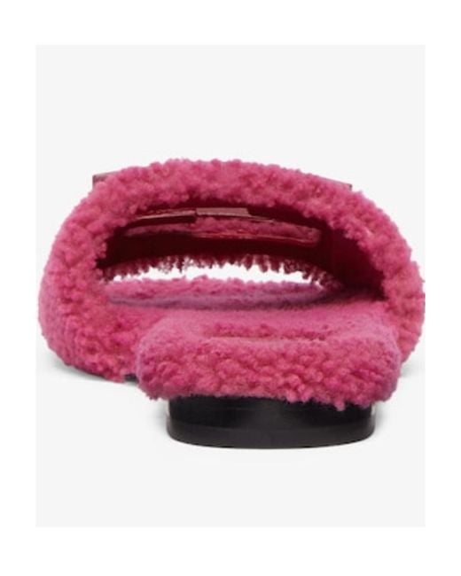 Fendi Purple Sheepskin Slides