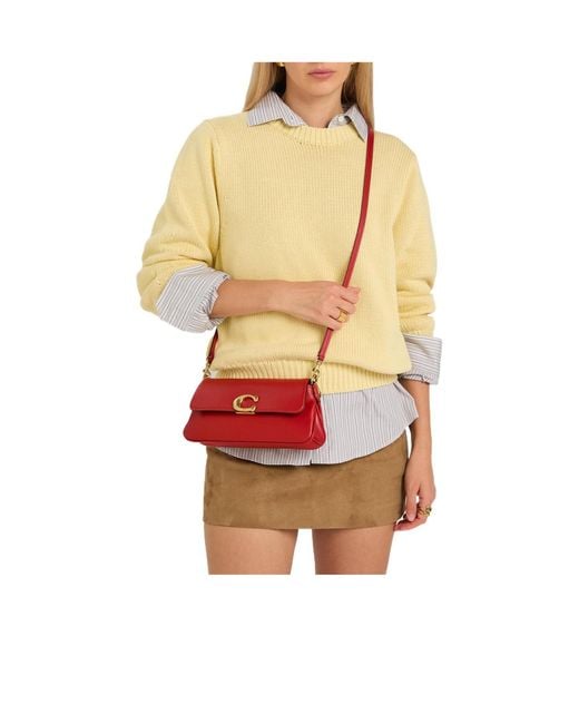 COACH Red Leather Shoulder Bag