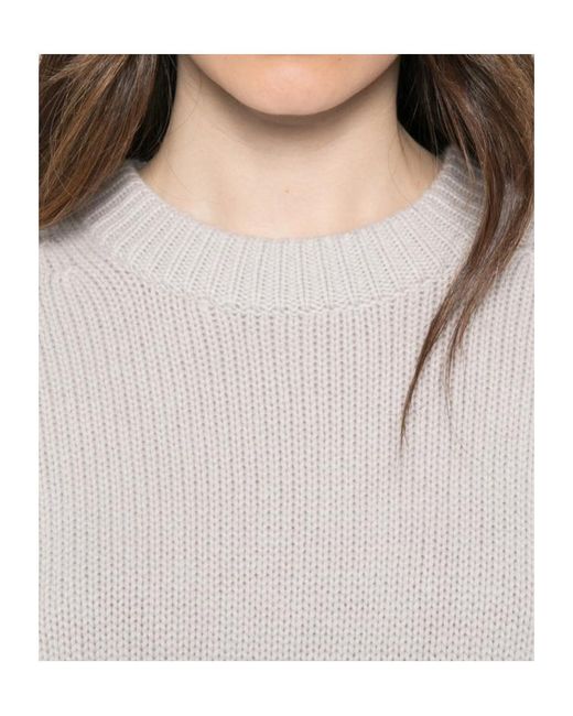 Lisa Yang White Long-Sleeve Crew-Neck Sweater